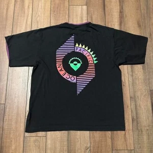 Vintage 90s Deadstock ocean pacific black and neon graphic t shirt large - Picture 1 of 7