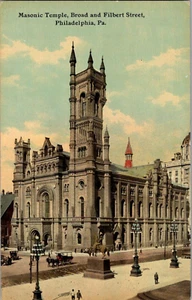 Postkarte Freimaurer Tempel Philadelphia Pennsylvania geteilt hinten unbesendet - Bild 1 von 3