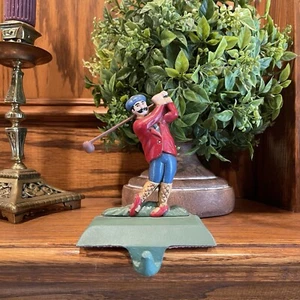 Vintage Nostalgic Golfer Cast Iron Stocking Holder Hanger Midwest Cannon Falls - Picture 1 of 2