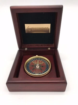 Vtg Encompass Retro Directional Compass Wood Display Box Nautical Sailing Hiking - Image 1 of 4