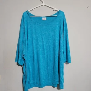 Danskin Plus Top Shirt Size 3X Aqua Blue Athletic Athleisure Stretchy Workout - Picture 1 of 3