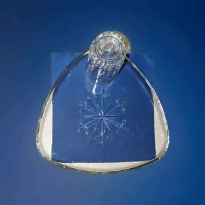 Indiana Glass Snowflake Snack Plate and Arcoroc Juice Glass Clear Luncheon Set - Picture 1 of 9