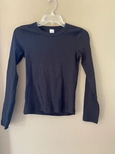 LESET Kelly Ribbed Slim Fit Long Sleeve T Shirt BLACK SZ XS - Picture 1 of 2