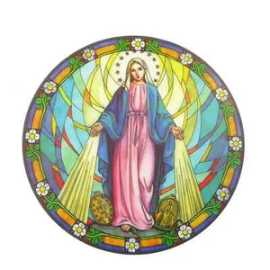 LA VIRGEN MARÍA NUESTRA SEÑORA EFECTO VITRAL CAPTADOR DE SOL PEGATINA VENTANA/PUERTA - Imagen 1 de 1