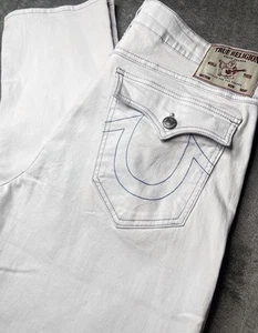 New True Religion White Geno Relaxed Slim Fit Jeans Men's size 34x32 - Picture 1 of 12