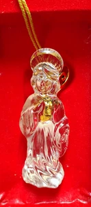 Gorham Christmas Ornament Lead Crystal Gold Wings ANGEL with Box Czech Republic - Picture 1 of 4