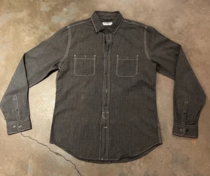 Mens EXPRESS Shirt Size Dark Gray/Black Botton Up Long Sleeve New - Picture 1 of 13