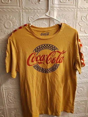 Camiseta de carreras Coca Cola amarilla y roja para hombre talla grande Foto 1 de 4
