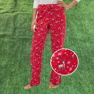 Pantalones de pijama Love by GAP cintura elástica franela roja reno ropa de estar talla S - Imagen 1 de 13