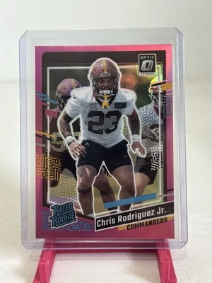 2023 Donruss Optic Preview Rated Rookie Chris Rodriguez Jr. Pink #398 - Image 1 of 2