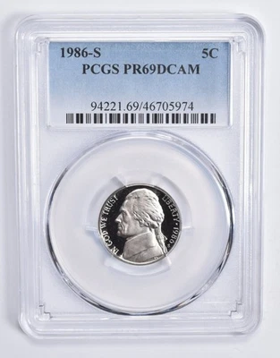 PR69 DCAM 1986-S Jefferson Nickel PCGS Blue Lbl *8107 - Image 1 of 4