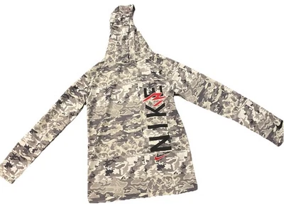 耐克长袖迷彩拼布 AOP 热连帽衫男孩 L 码 — 第 1/3 张图片