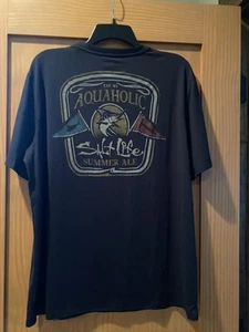 Salt Life Men’s Black Aquaholic Summer Ale SLX Performance Shirt NWT Size L - Picture 1 of 4