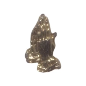 Gold Praying Hands LAPEL HAT JACKET NECKTIE PIN - Picture 1 of 2