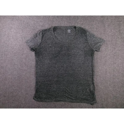 Old Navy Top Women Medium Tall Heather Dark Grey Boyfriend Patch Pocket Relaxed - Image 1 of 4