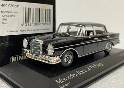 Minichamps Mercedes Benz 300 SE Lang black 1965 diecast 1:43 scale model car - Image 1 of 4