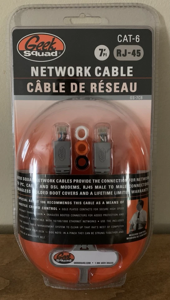 Geek Squad GS-7C6 RJ-45 Cat6 - 7 ft. Ethernet Cable