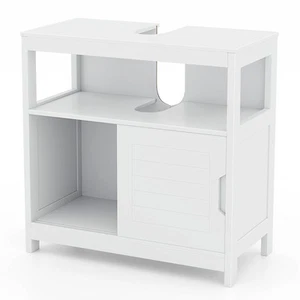 Under Sink Vanity Cabinet w/ U-shaped Cut-out Design 2 Sliding Door w/ Handle - Picture 1 of 9