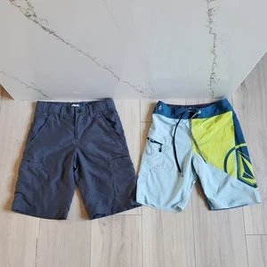 Volcom Tony Hawk Shorts Bundle Boys 10 Skate Casual Swim Water Sport Trunks - Picture 1 of 5