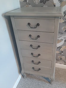 Shabby Chic tall boy / Chest of Drawers - Picture 1 of 7