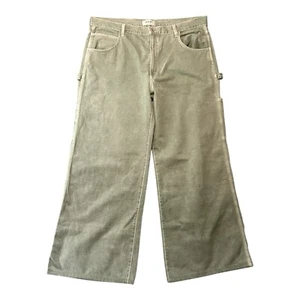 AGOLDE Magda Denim Carpenter Jeans Size 33 Wide Leg High Waist Green - Picture 1 of 3