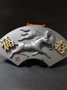 Ornamento Kawara Giappone antico modello cavallo samurai raro - Foto 1 di 12