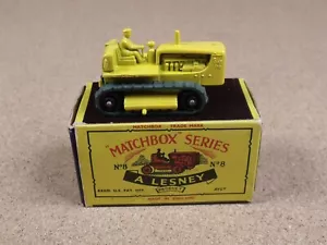 OLD VINTAGE LESNEY MATCHBOX # 8C CATERPILLAR TRACTOR ORIGINAL BOX - Picture 1 of 19