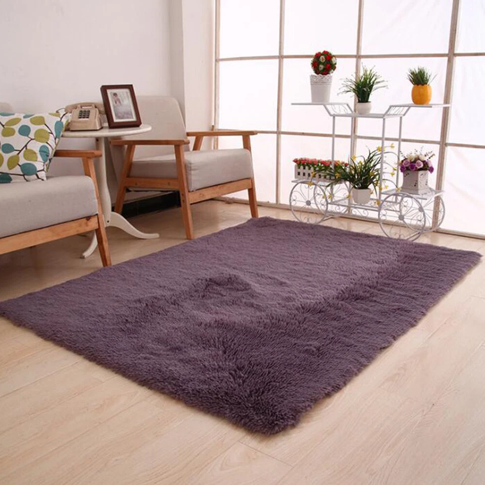 Fluffy Rugs Anti-Skid Shaggy Area Rug Dining Room Carpet Floor Mat Home Bedroom@ - Image 1 of 4