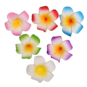 6 PCS Frangipane Hair Clip Plumeria Flowers Side Clamp Hairpin - Picture 1 of 11