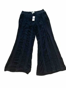 NWT American Rag Black Pants Wide Leg Embroidered Size XL Elastic Waist Pockets - Picture 1 of 10