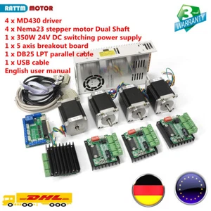 【Ger】 4 Axis CNC Set Nema23 270oz-in 3A Schrittmotor Stepper Motor Driver Power - Bild 1 von 13