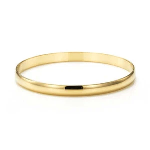 18ct Heavy Yellow Gold Plated Women's Plain Bangle - USA Made - Bild 1 von 6