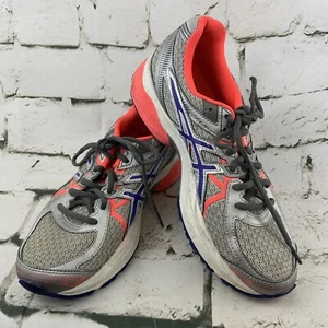 Asics Tennis Shoes Gray Orange Running Sneakers Womens Sz 7.5 - Picture 1 of 11
