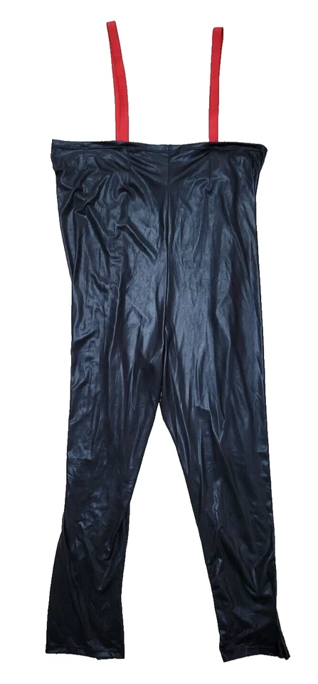 Freddy Mercury Pantalones de Halloween Adulto Hombre Disfraz Talla XL Negro Vinilo Tirantes Foto 1 de 4