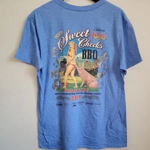 Sweet Cheeks BBQ Memphis in May 2019 Heathered Light Blue L Short Sleeve - Picture 1 of 14