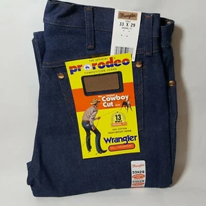 New VTG Wrangler Cowboy Cut 13MWZ Original Fit Jeans Indigo Pro Rodeo 33 x 29 - Picture 1 of 8