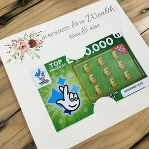 Personalised Wedding Favour Idea Scratch Card Wallet Wedding Favor Ticket Gift - Picture 1 of 6