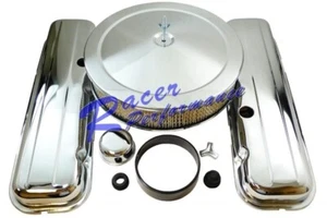 BBC Chevy Chrome Engine Dress Up Kit Tall ValveCover AirCleaner 396 427 454 502 - Picture 1 of 7