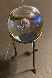 Clear Paper Weight With Decretive Stand 4" Ball 7" Stand - Picture 1 of 7