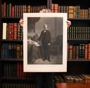 1860 Andrew Jackson Hand Colored Engraving DM Carter Engraved by Ritchie 32"x24" - Picture 1 of 5