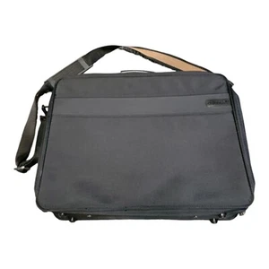 Adidas Black Leather Soft Briefcase Laptop Shoulder Bag - Picture 1 of 8