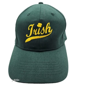 Irish St PATRICKS Hat Cap Notre Dame Gold Script Embroidered Green Dad 6 panel - Picture 1 of 9