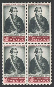 Mexico C257 block/4,MNH.Michel 1109. Count de Revillaggigedo,1960.1st census. - Picture 1 of 1
