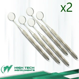X10 Dental Mouth Mirror #5 Unique Handle Reflector Odontoscope Teeth Inspection - Picture 1 of 7