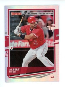 2020 Donruss Milestone Stat Line  Albert Pujols #/650 #188 Los Angeles Angels
