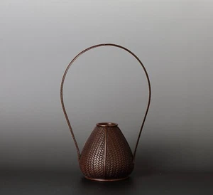 Beautiful signed  basket shape  Bronze vase  ZD54 - Picture 1 of 12