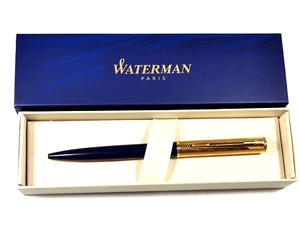 24 Karat Vergoldet Waterman Allure DLX dunkel Blau Kugelschreiber Gold - Bild 1 von 7