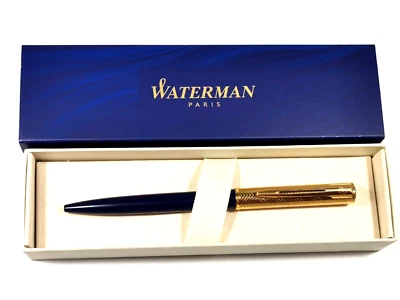 24 Karat Vergoldet Waterman Allure DLX dunkel Blau Kugelschreiber Gold - Bild 1 von 4