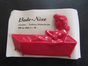 Türschild-Badschild-Kloschild-BadeNIXE-ROT-neu in OVP-original DDR - Picture 1 of 1