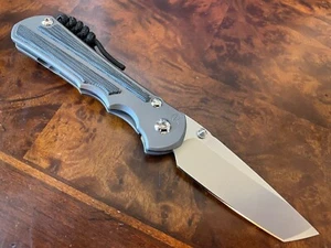 Chris Reeve Knives Large Inkosi Tanto Black Micarta Glass Blast LEFT HAND - Picture 1 of 3